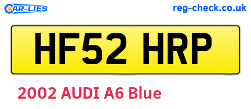 HF52HRP are the vehicle registration plates.