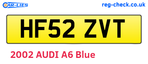 HF52ZVT are the vehicle registration plates.