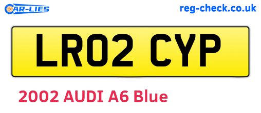 LR02CYP are the vehicle registration plates.