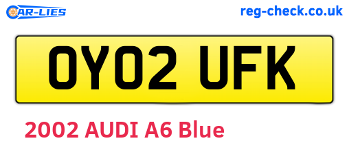 OY02UFK are the vehicle registration plates.