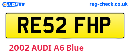 RE52FHP are the vehicle registration plates.