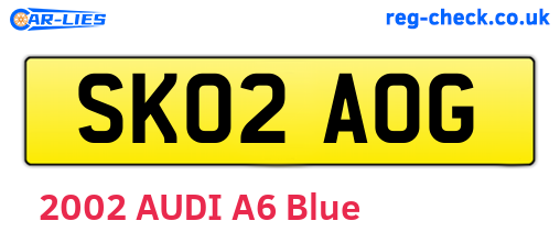 SK02AOG are the vehicle registration plates.