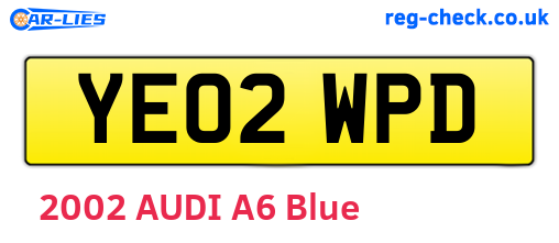 YE02WPD are the vehicle registration plates.