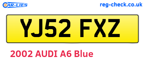 YJ52FXZ are the vehicle registration plates.