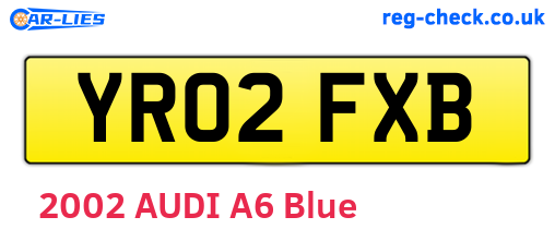 YR02FXB are the vehicle registration plates.