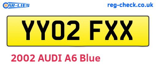YY02FXX are the vehicle registration plates.