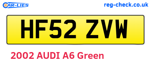 HF52ZVW are the vehicle registration plates.