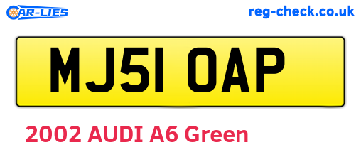 MJ51OAP are the vehicle registration plates.