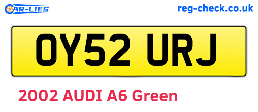 OY52URJ are the vehicle registration plates.