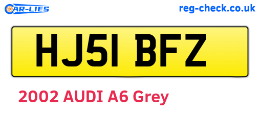 HJ51BFZ are the vehicle registration plates.