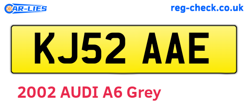 KJ52AAE are the vehicle registration plates.