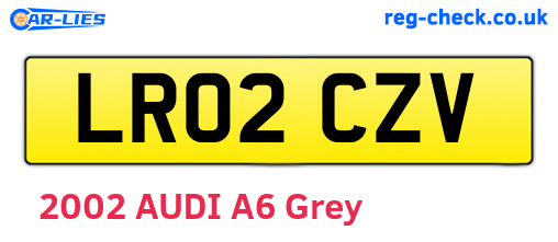 LR02CZV are the vehicle registration plates.