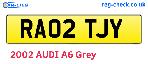 RA02TJY are the vehicle registration plates.