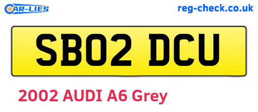 SB02DCU are the vehicle registration plates.
