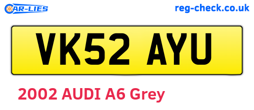 VK52AYU are the vehicle registration plates.