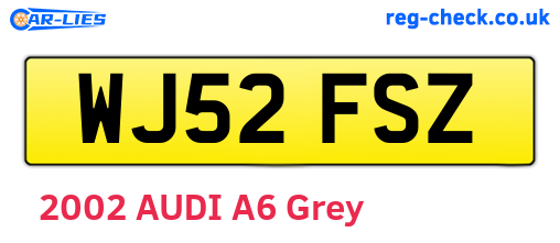 WJ52FSZ are the vehicle registration plates.