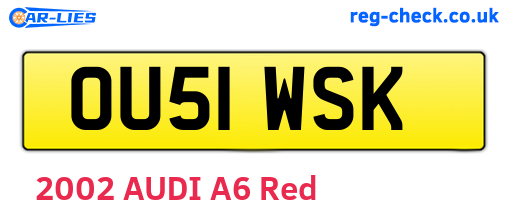 OU51WSK are the vehicle registration plates.
