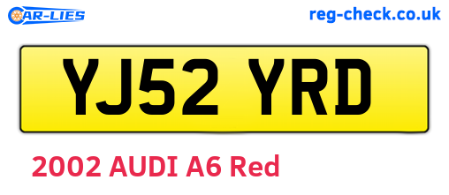 YJ52YRD are the vehicle registration plates.