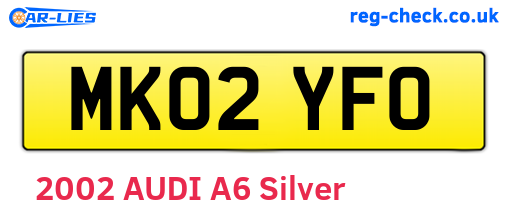MK02YFO are the vehicle registration plates.