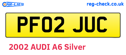 PF02JUC are the vehicle registration plates.