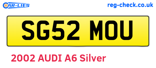 SG52MOU are the vehicle registration plates.