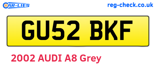 GU52BKF are the vehicle registration plates.