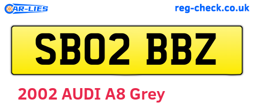 SB02BBZ are the vehicle registration plates.