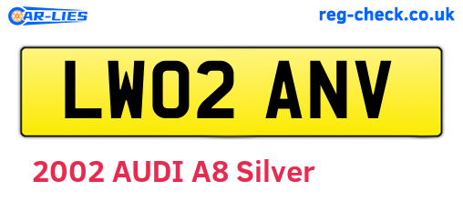 LW02ANV are the vehicle registration plates.