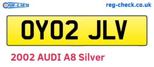 OY02JLV are the vehicle registration plates.