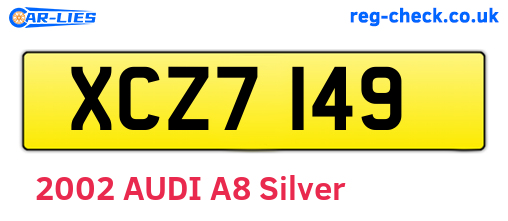 XCZ7149 are the vehicle registration plates.