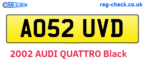 AO52UVD are the vehicle registration plates.