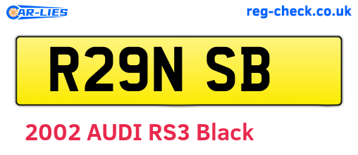R29NSB are the vehicle registration plates.