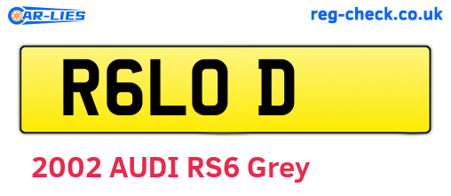R6LOD are the vehicle registration plates.