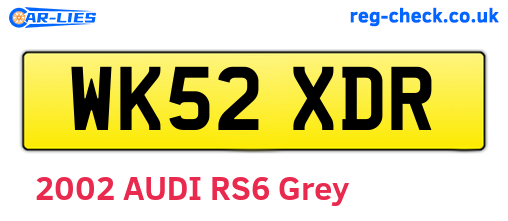 WK52XDR are the vehicle registration plates.