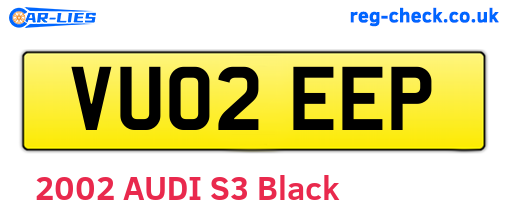 VU02EEP are the vehicle registration plates.