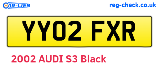YY02FXR are the vehicle registration plates.