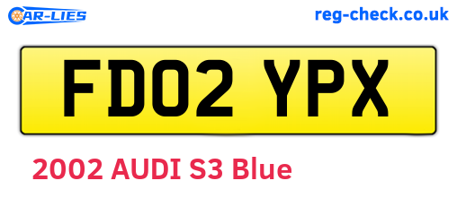 FD02YPX are the vehicle registration plates.