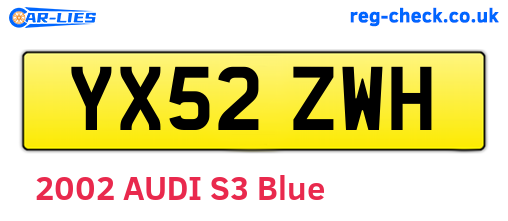 YX52ZWH are the vehicle registration plates.