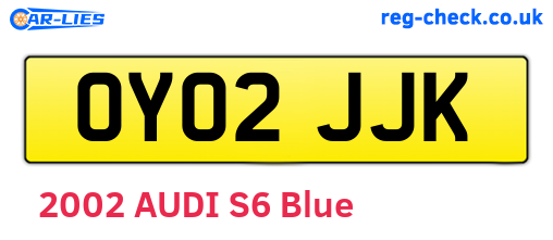 OY02JJK are the vehicle registration plates.