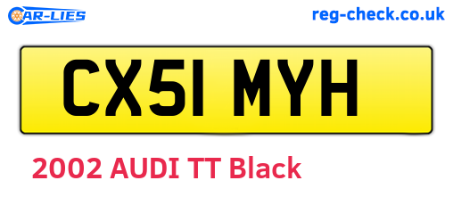 CX51MYH are the vehicle registration plates.