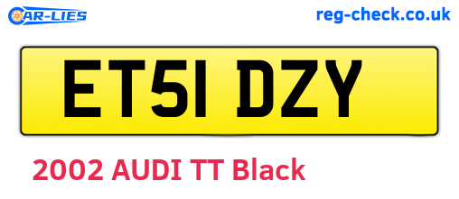 ET51DZY are the vehicle registration plates.