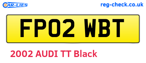 FP02WBT are the vehicle registration plates.