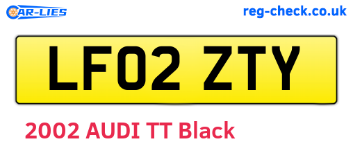 LF02ZTY are the vehicle registration plates.