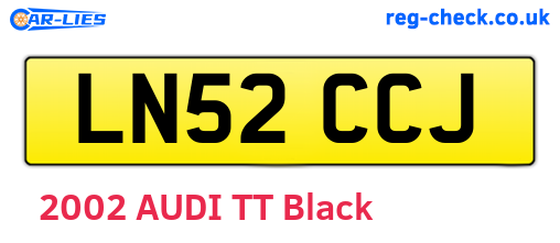 LN52CCJ are the vehicle registration plates.