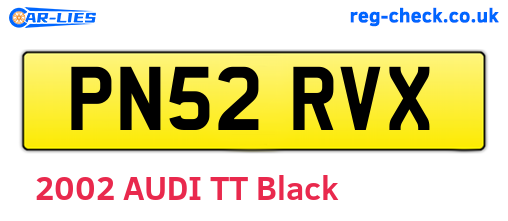 PN52RVX are the vehicle registration plates.