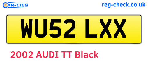 WU52LXX are the vehicle registration plates.