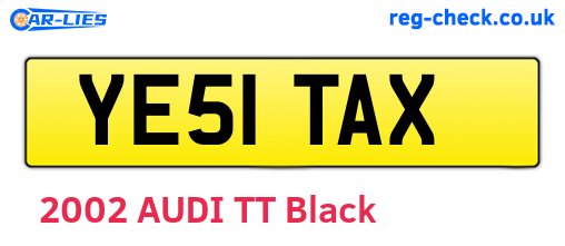 YE51TAX are the vehicle registration plates.