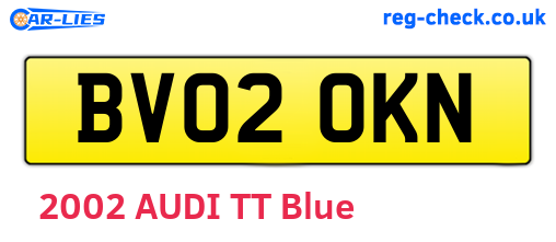 BV02OKN are the vehicle registration plates.