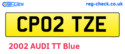 CP02TZE are the vehicle registration plates.