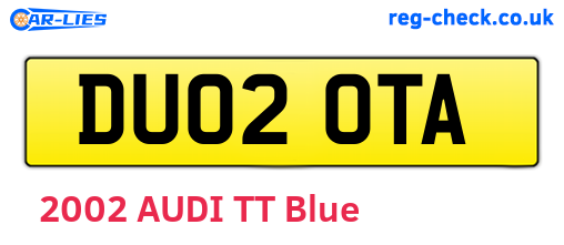 DU02OTA are the vehicle registration plates.